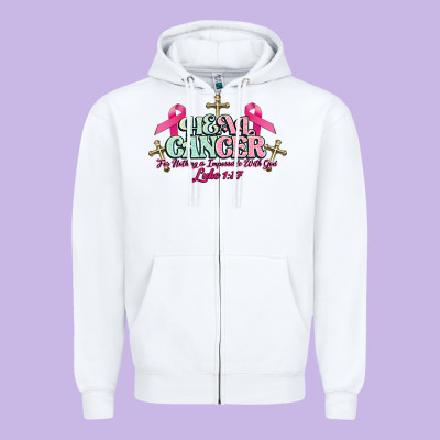 Heal Cancer Luke 1:37 Cross Cancer Awareness Zipper Hoodie Designed By Howdyjamesfarm