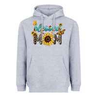 Heather Grey Blessed mom sunflower butterfly mother's day Heavyweight Hoodie - HowdyJamesFarm