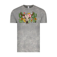 Cloud Rock bull skull with cactus Vintage Tee - MaliasSmallBusiness