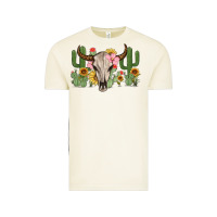 Vintage Arctic bull skull with cactus Vintage Tee - MaliasSmallBusiness