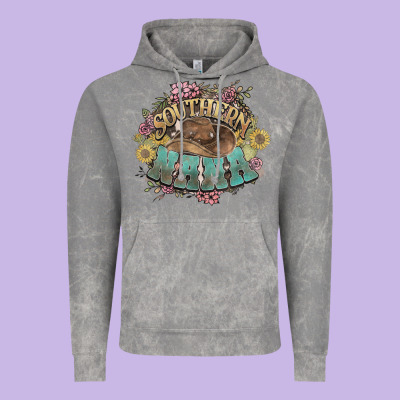 Southern Nana Western Flowers Vintage Hoodie Designed By Nancycooperartshop