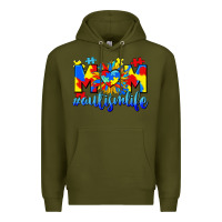 Army Green Mom Autism life Premium Hoodie - CowGirlArtShop