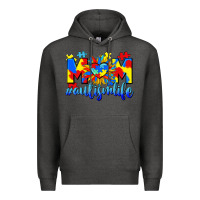 Charcoal Heather Mom Autism life Premium Hoodie - CowGirlArtShop