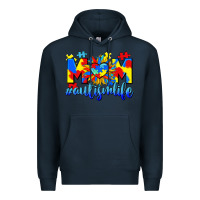 Navy Mom Autism life Premium Hoodie - CowGirlArtShop