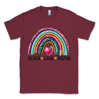 Burgundy rainbow teach love inspire Classic Tee - NancyCooperArtShop