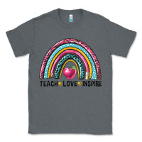 Charcoal Heather rainbow teach love inspire Classic Tee - NancyCooperArtShop