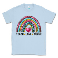 Dusty Blue rainbow teach love inspire Classic Tee - NancyCooperArtShop