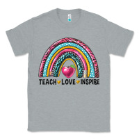 Heather Grey rainbow teach love inspire Classic Tee - NancyCooperArtShop