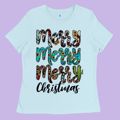 Merry Christmas Ladies Tee Designed By Jahusdesignshop