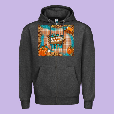 Just Here For The Pie Zipper Hoodie Designed By Tumblerdesignbyshophia