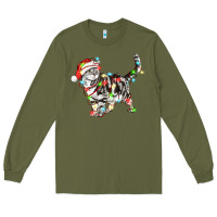 Army Green christmas american shorthair cat Long Sleeve Tee - LillyAllenDesigns
