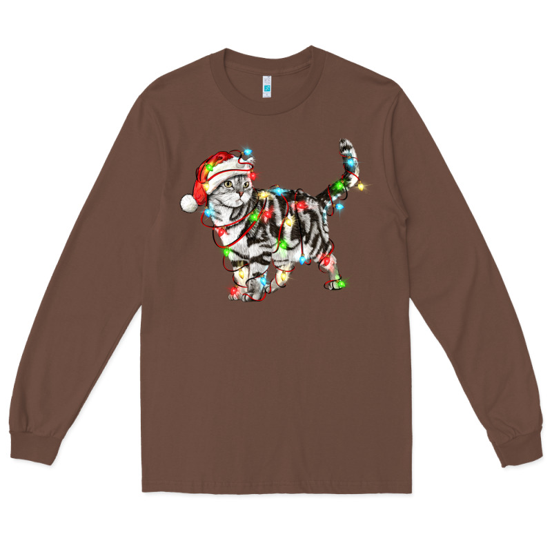 Christmas American Shorthair Cat Long Sleeve Tee by LillyAllenDesigns | Teevron