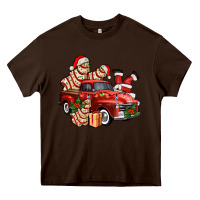 Chocolate Brown christmas tree cake with farm track and santa ado Heavy Core Tee - AdoDesignShop