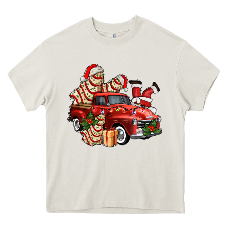 Christmas Tree Cake With Farm Track And Santa Ado Heavy Core Tee by AdoDesignShop | Teevron