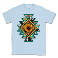 Dusty Blue aztec leopard sunflower Classic Tee - JahusDesignShop