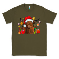 Army Green festive highland cow Classic Tee - CowhideDigitalArt