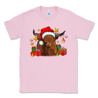 Bubblegum Pink festive highland cow Classic Tee - CowhideDigitalArt