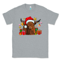 Heather Grey festive highland cow Classic Tee - CowhideDigitalArt