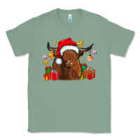 Sage festive highland cow Classic Tee - CowhideDigitalArt