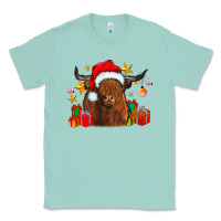 Seafoam festive highland cow Classic Tee - CowhideDigitalArt