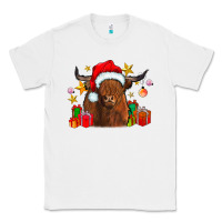 White festive highland cow Classic Tee - CowhideDigitalArt