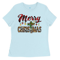 Baby Blue merry christmas Ladies Tee - JahusDesignShop