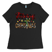 Black merry christmas Ladies Tee - JahusDesignShop