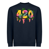 Navy 420 cannabis Heavyweight Sweatshirt - Artiststas