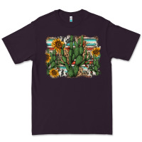 Plum serape sunflowers cactus Premium Tee - AdoDesignShop