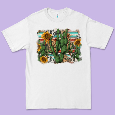 Serape Sunflowers Cactus Premium Tee Designed By Adodesignshop