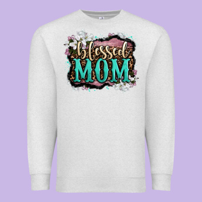 Blessed Mom Premium Sweatshirt Designed By Oliviacreatesart