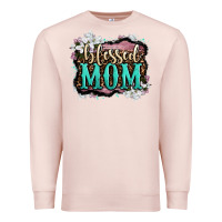 Pale Pink blessed mom Premium Sweatshirt - OliviaCreatesArt