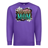 Purple blessed mom Premium Sweatshirt - OliviaCreatesArt