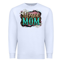 White blessed mom Premium Sweatshirt - OliviaCreatesArt