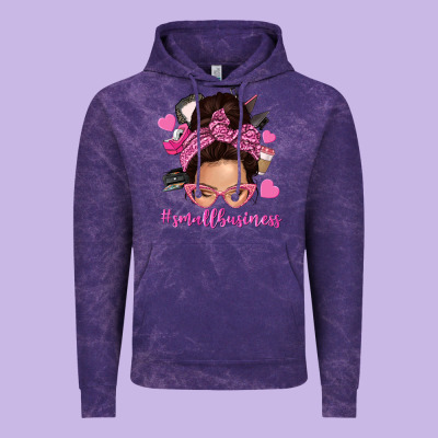 Small Business Messy Bun Vintage Hoodie Designed By Nancycooperartshop