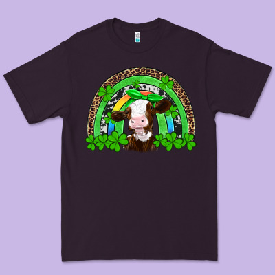 St Patricks Cow Rainbow Premium Tee Designed By Artiststas