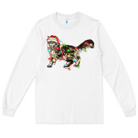White christmas christmas maine coon cat cat Long Sleeve Tee - LillyAllenDesigns