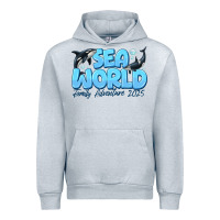 Heather Grey Sea World Family Adventure 2025 Urban Hoodie - CowhideDigitalArt