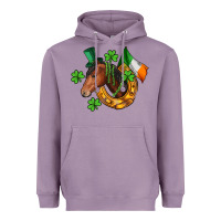 Lavender Horse with horseshoe St. Patrick's Heavyweight Hoodie - CowGirlArtShop