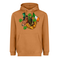 Meerkat Horse with horseshoe St. Patrick's Heavyweight Hoodie - CowGirlArtShop