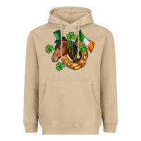 Mushroom Horse with horseshoe St. Patrick's Heavyweight Hoodie - CowGirlArtShop