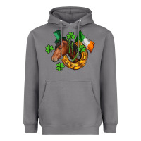 Storm Horse with horseshoe St. Patrick's Heavyweight Hoodie - CowGirlArtShop