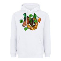 White Horse with horseshoe St. Patrick's Heavyweight Hoodie - CowGirlArtShop