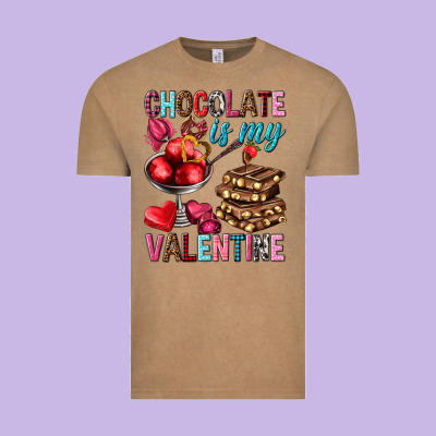 Chocolate Is My Valentine Vintage Tee Designed By Nancycooperartshop