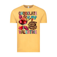 Vintage Mustard chocolate is my valentine Vintage Tee - NancyCooperArtShop