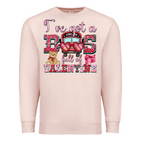 Pale Pink i've got a bus full of valentine Premium Sweatshirt - OliviaCreatesArt