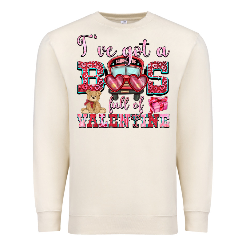 I've Got A Bus Full Of Valentine Premium Sweatshirt by OliviaCreatesArt | Teevron