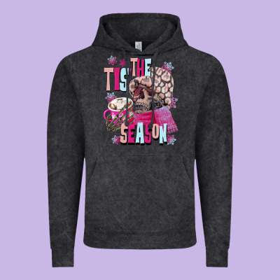 Tis The Season Winter Skull Vintage Hoodie Designed By Nancycooperartshop