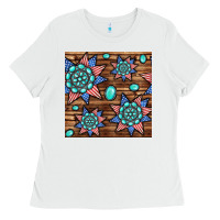 White 4th of july turquoise gemstone seamless pattern Ladies Tee - BundleAndBundleShop