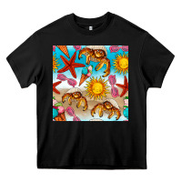 Black beach seamless pattern Heavy Core Tee - BundleAndBundleShop
